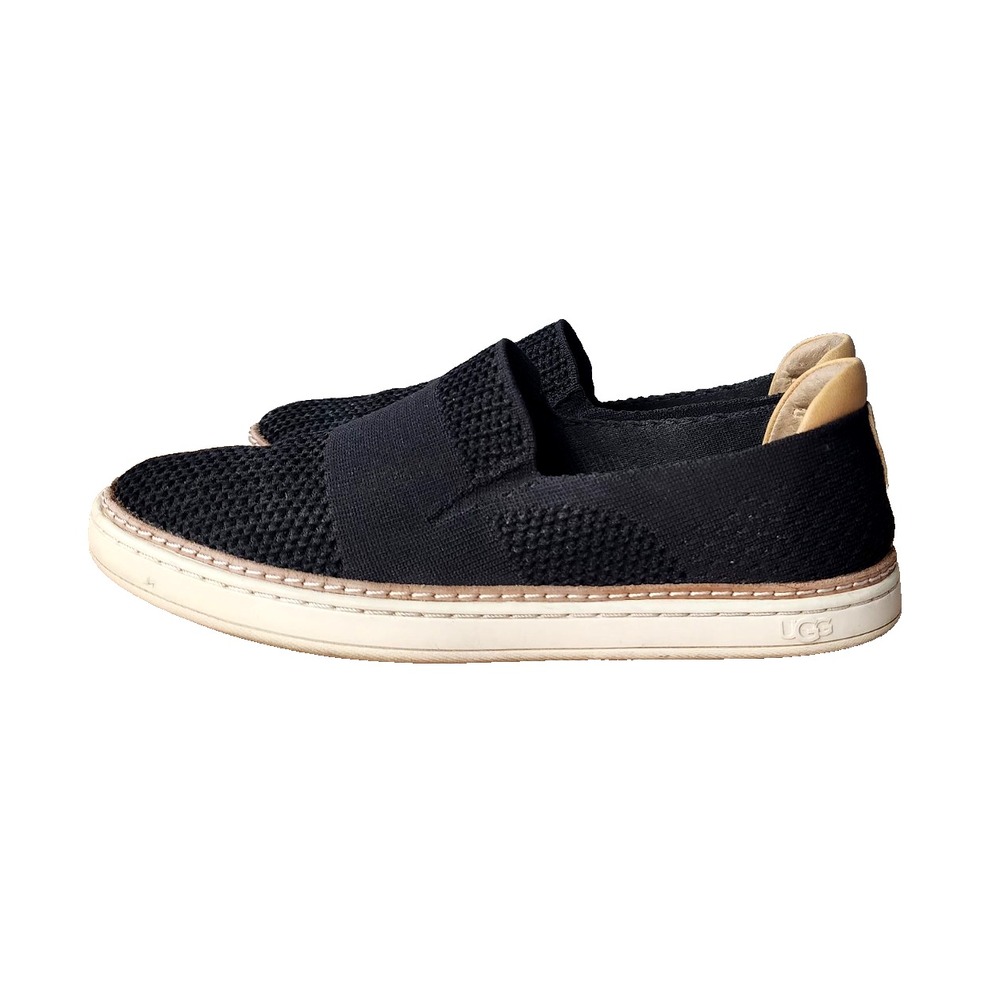 UGG Shoes Women's Size 7.5 Sammy Slip On Sneaker Black Knit Tan‎